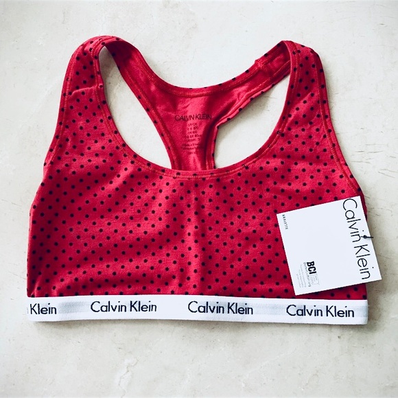 red calvin klein bralette